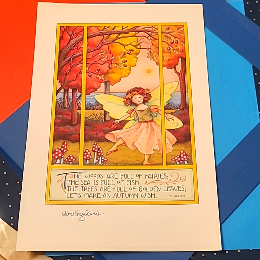The Woods Are Full Of Fairies!  Mary Engelbreit Print 90s - 7.5x11"